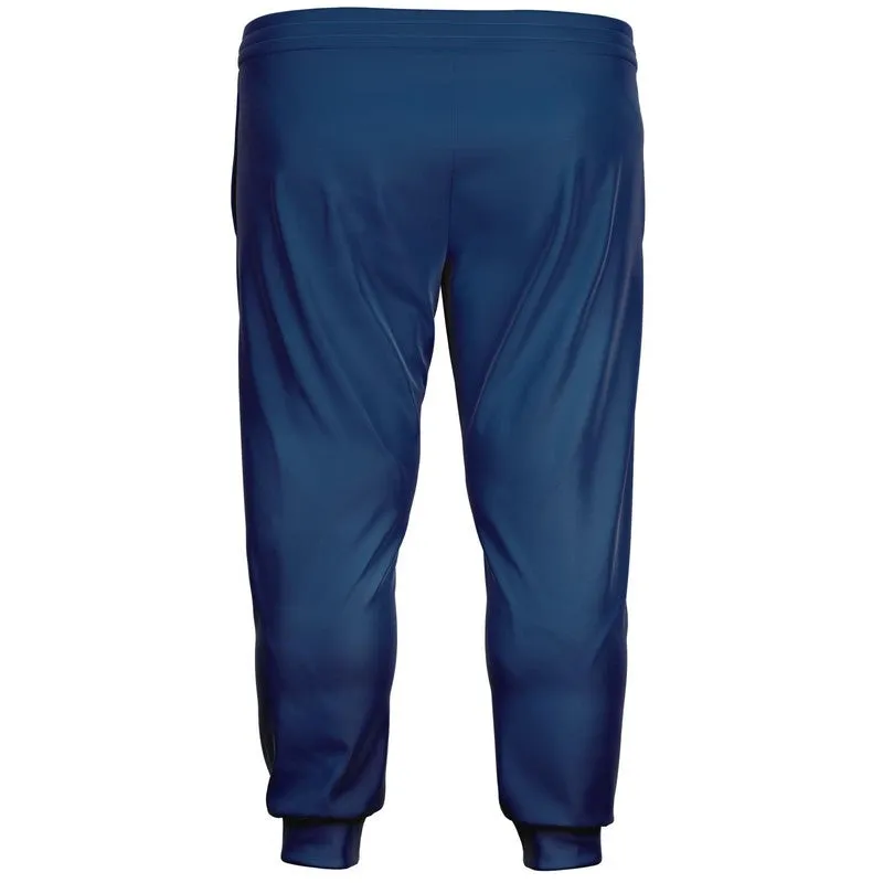 Medium Dark Blue Joggers | Unisex | with PLUS sizes | Medium Dark Pure Blue | C100M50Y0K60