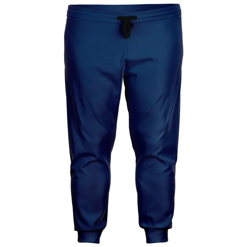 Medium Dark Blue Joggers | Unisex | with PLUS sizes | Medium Dark Pure Blue | C100M50Y0K60