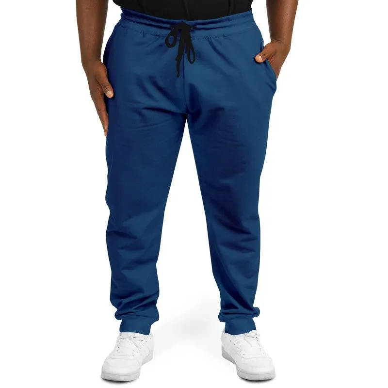 Medium Dark Blue Joggers | Unisex | with PLUS sizes | Medium Dark Pure Blue | C100M50Y0K60