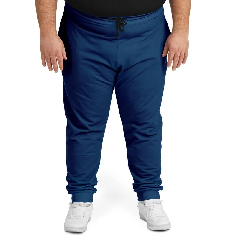 Medium Dark Blue Joggers | Unisex | with PLUS sizes | Medium Dark Pure Blue | C100M50Y0K60