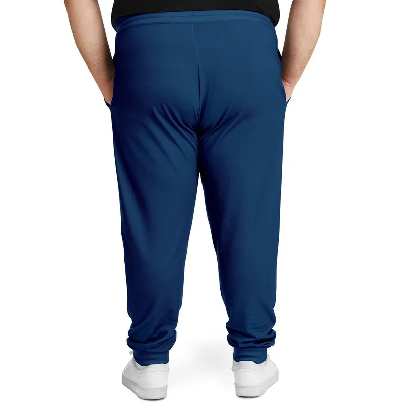 Medium Dark Blue Joggers | Unisex | with PLUS sizes | Medium Dark Pure Blue | C100M50Y0K60