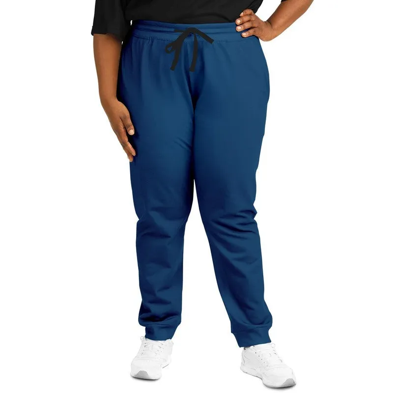 Medium Dark Blue Joggers | Unisex | with PLUS sizes | Medium Dark Pure Blue | C100M50Y0K60