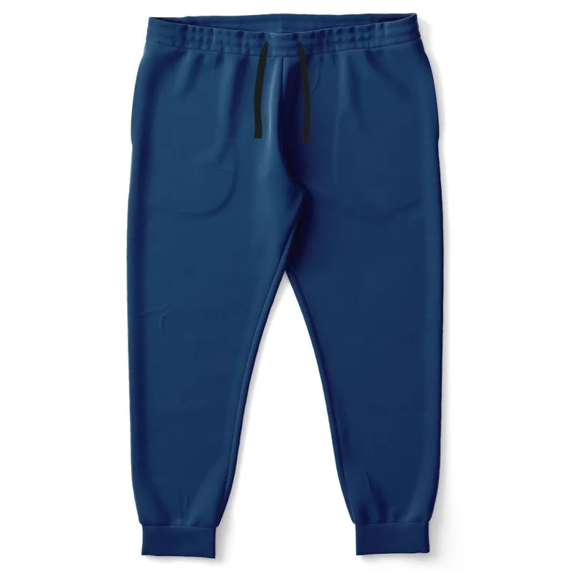 Medium Dark Blue Joggers | Unisex | with PLUS sizes | Medium Dark Pure Blue | C100M50Y0K60