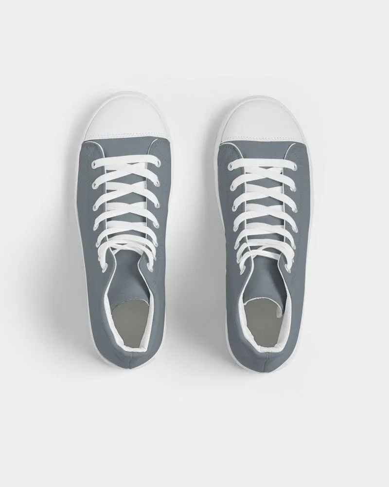 Medium Dark Cyan Gray Men's High-top Canvas Sneakers | Men's | Medium Dark Pale Cyan Gray | C10M0Y0K60