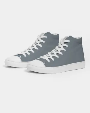 Medium Dark Cyan Gray Men's High-top Canvas Sneakers | Men's | Medium Dark Pale Cyan Gray | C10M0Y0K60