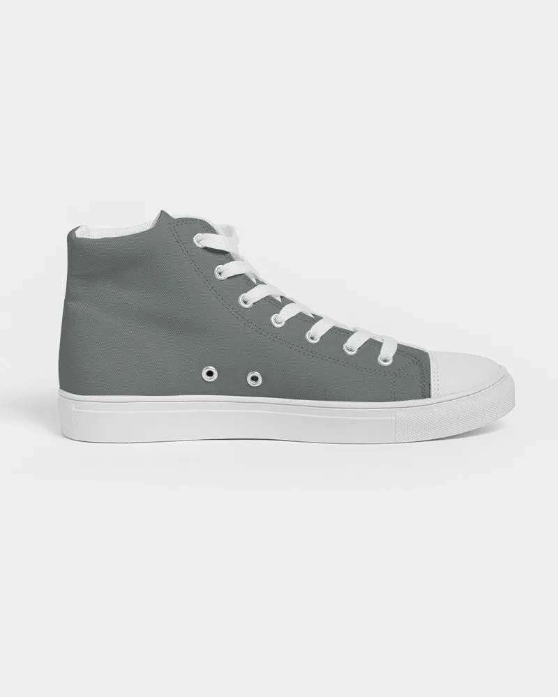 Medium Dark Green Gray Men's High-top Canvas Sneakers | Men's | Medium Dark Pale Green Gray | C10M0Y10K60