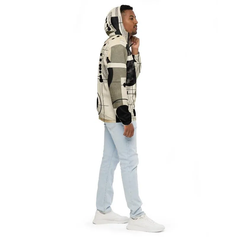 Mens Hooded Windbreaker Jacket, Abstract