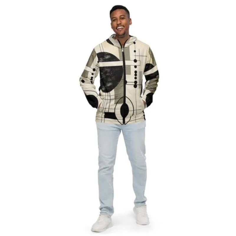 Mens Hooded Windbreaker Jacket, Abstract