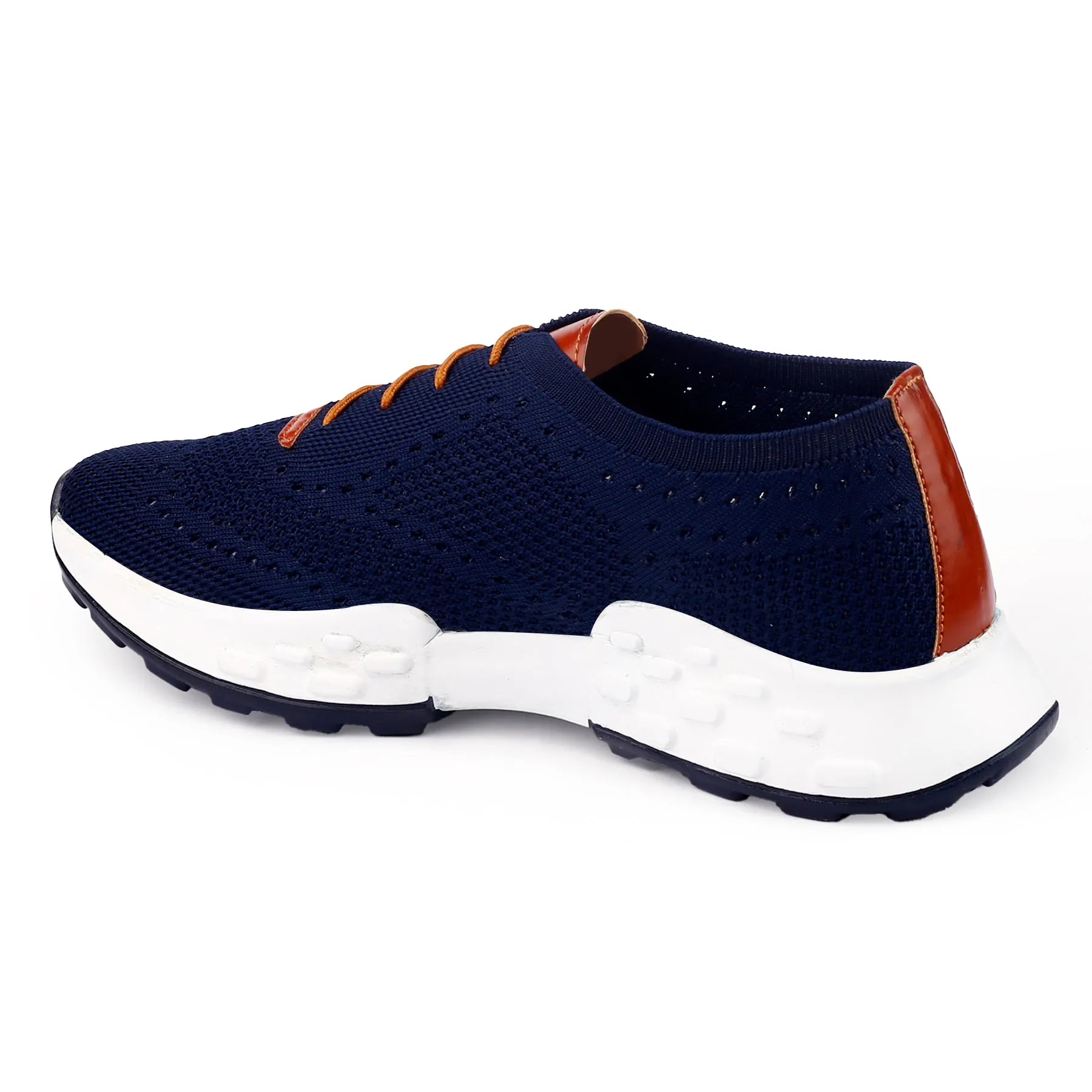 Men's Knitted Breathable Upper Casual Brogue Lace-Up Shoes