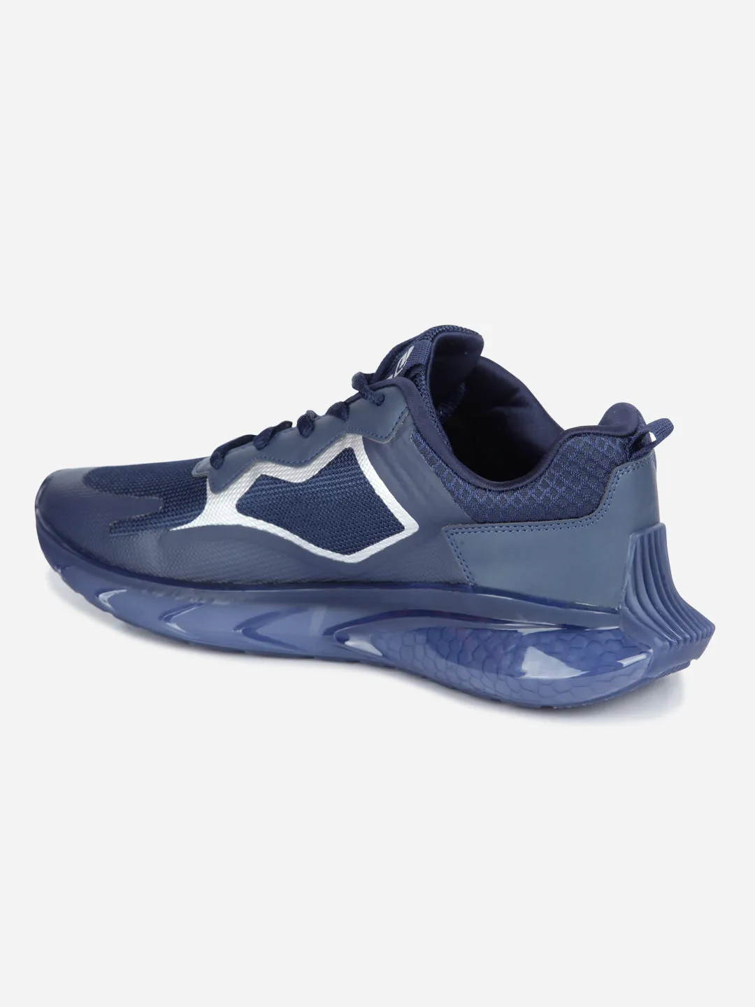 Men's Navy Blue Translucent Sole Sneaker (ID7515)