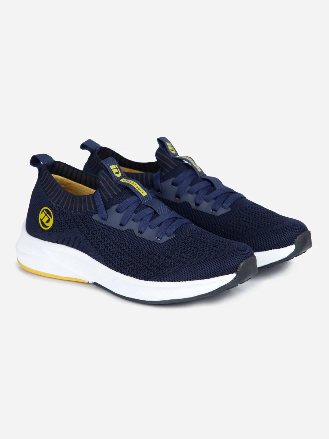 Men's Navy Sock Knit Sneaker (ID7520)