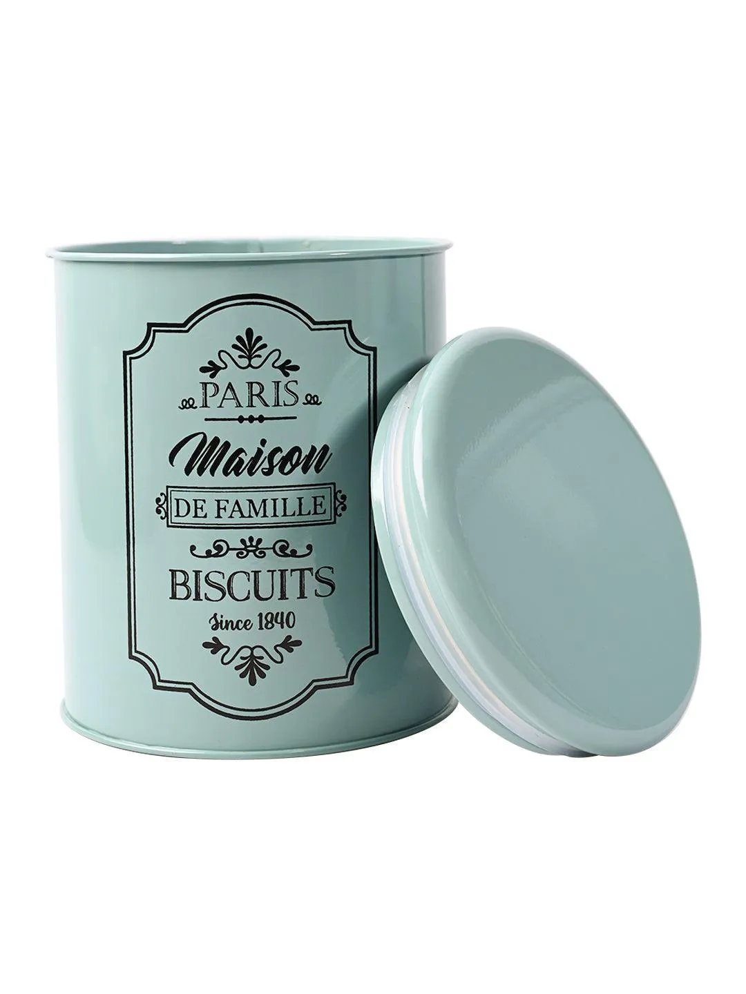 Metal Biscuite Jar - Green, 1700 Ml