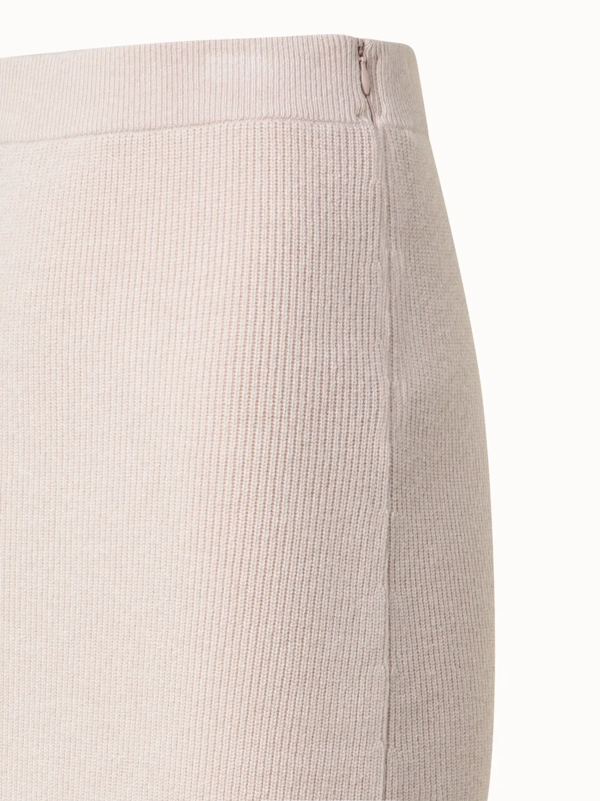 Midi Knit Skirt in Ribbed Cashmere