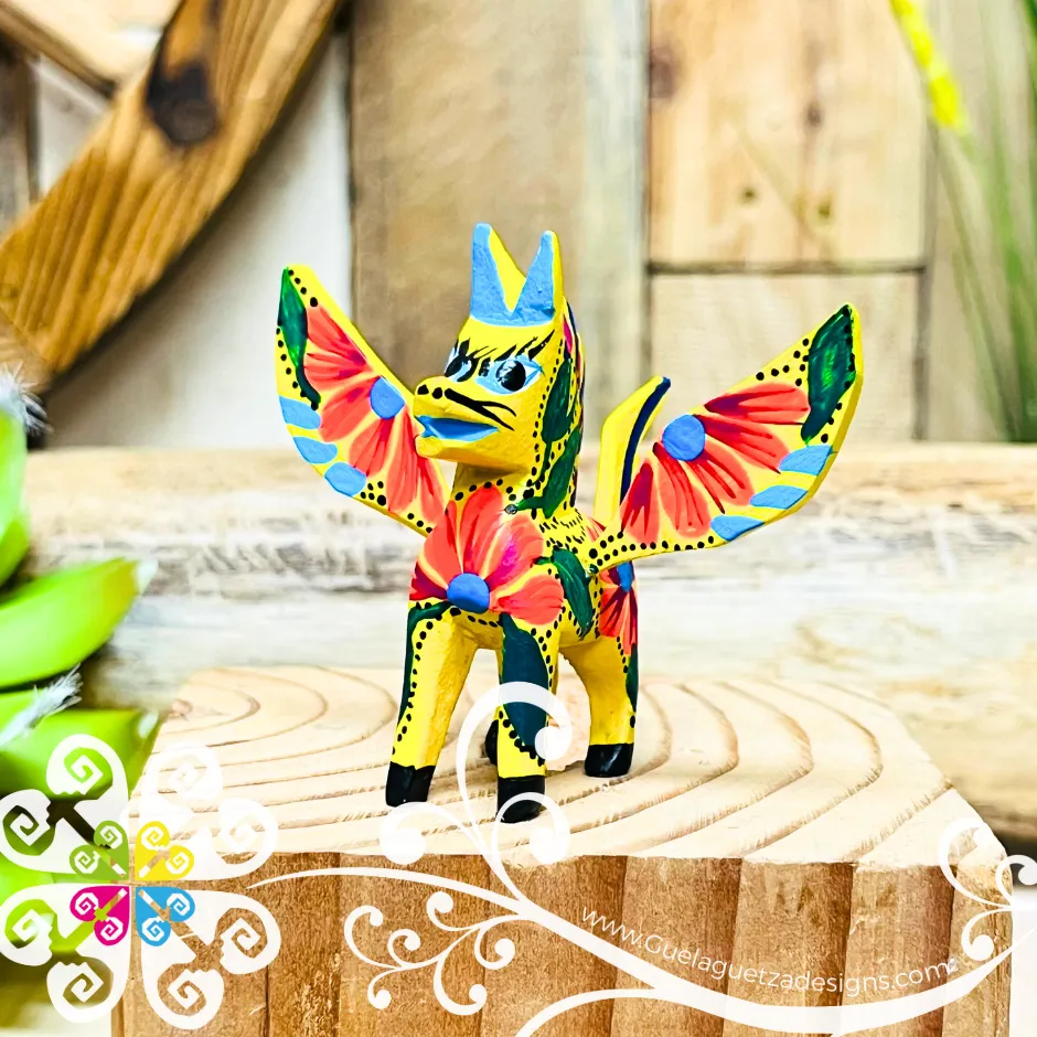 Mini Pegasus Alebrije Handcarve Wood Decoration Figure