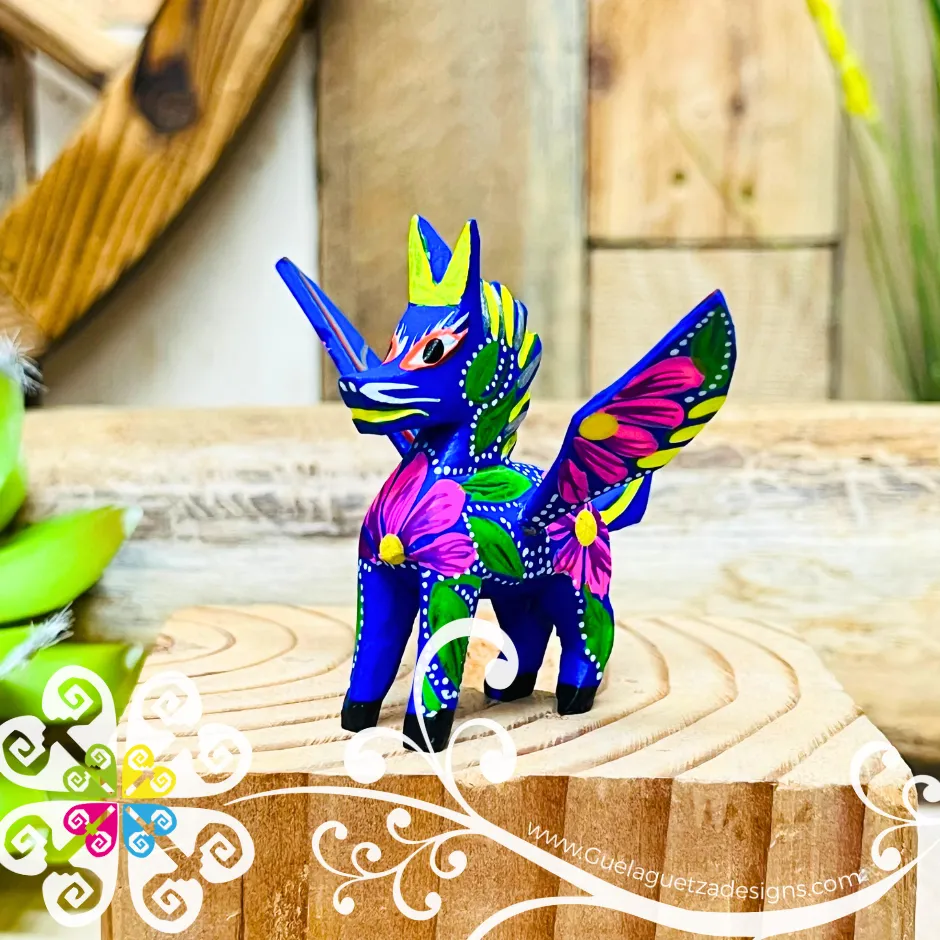 Mini Pegasus Alebrije Handcarve Wood Decoration Figure