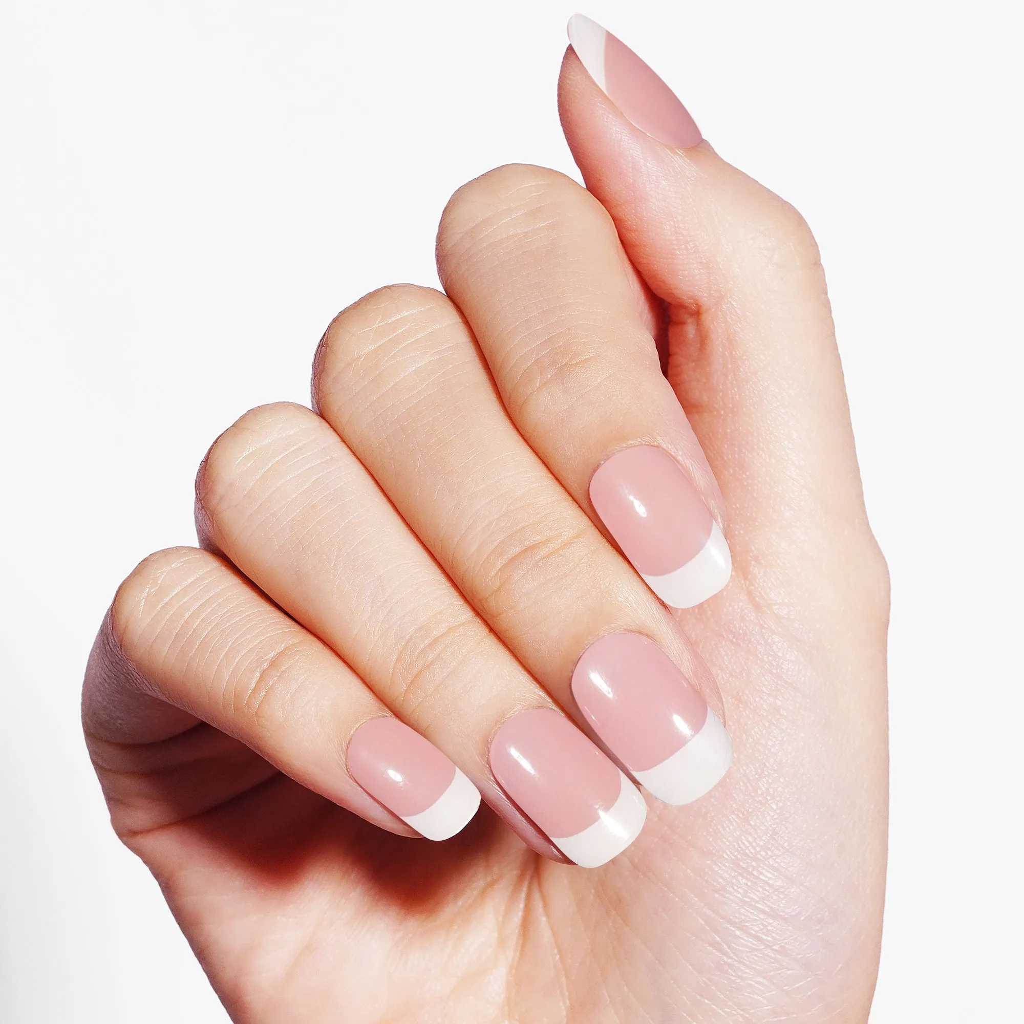 Modern Dual-Tone French Tip Semi Cured Gel Nail Strips | Happy-Go-Lucky - 3531