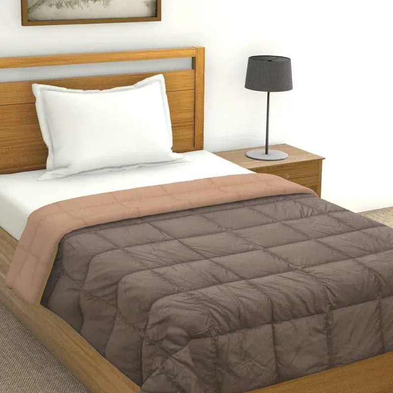 Nova Grided Polyester Comforter (Brown)  - 120 GSM