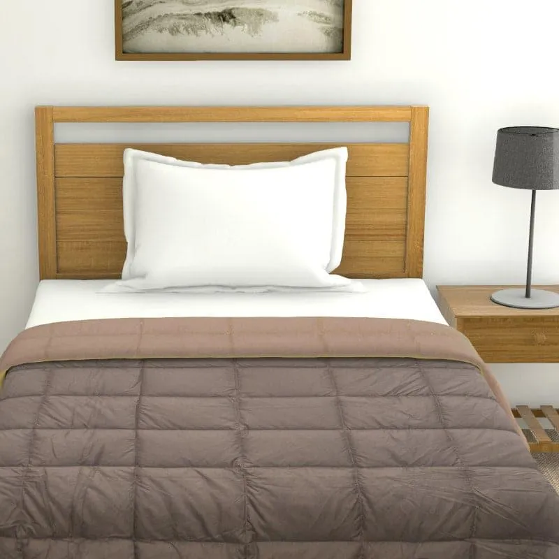 Nova Grided Polyester Comforter (Brown)  - 120 GSM