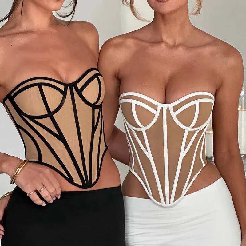 Off Shoulder Strapless Crop Top