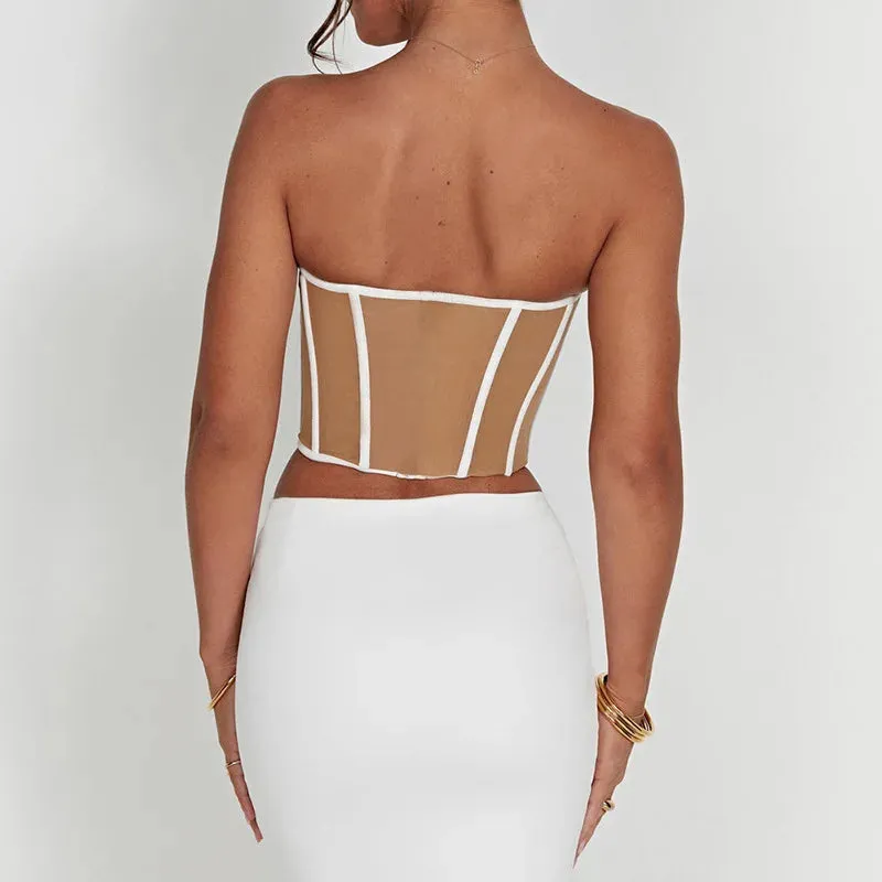 Off Shoulder Strapless Crop Top