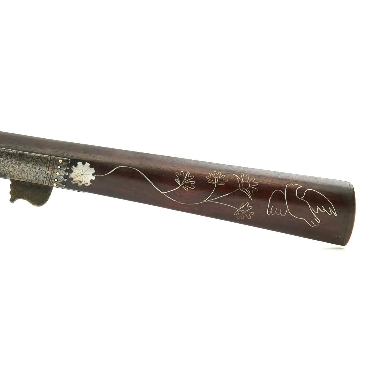 Original 19th Century Antique Indian Decorated Toradar Matchlock Gun c.1800/1850 - 68 Inches Long