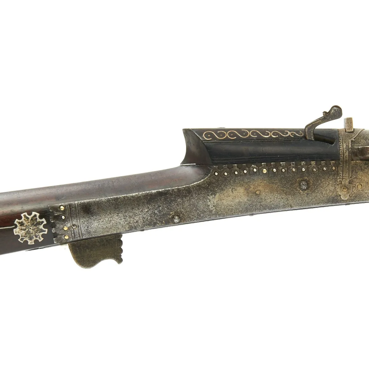 Original 19th Century Antique Indian Decorated Toradar Matchlock Gun c.1800/1850 - 68 Inches Long