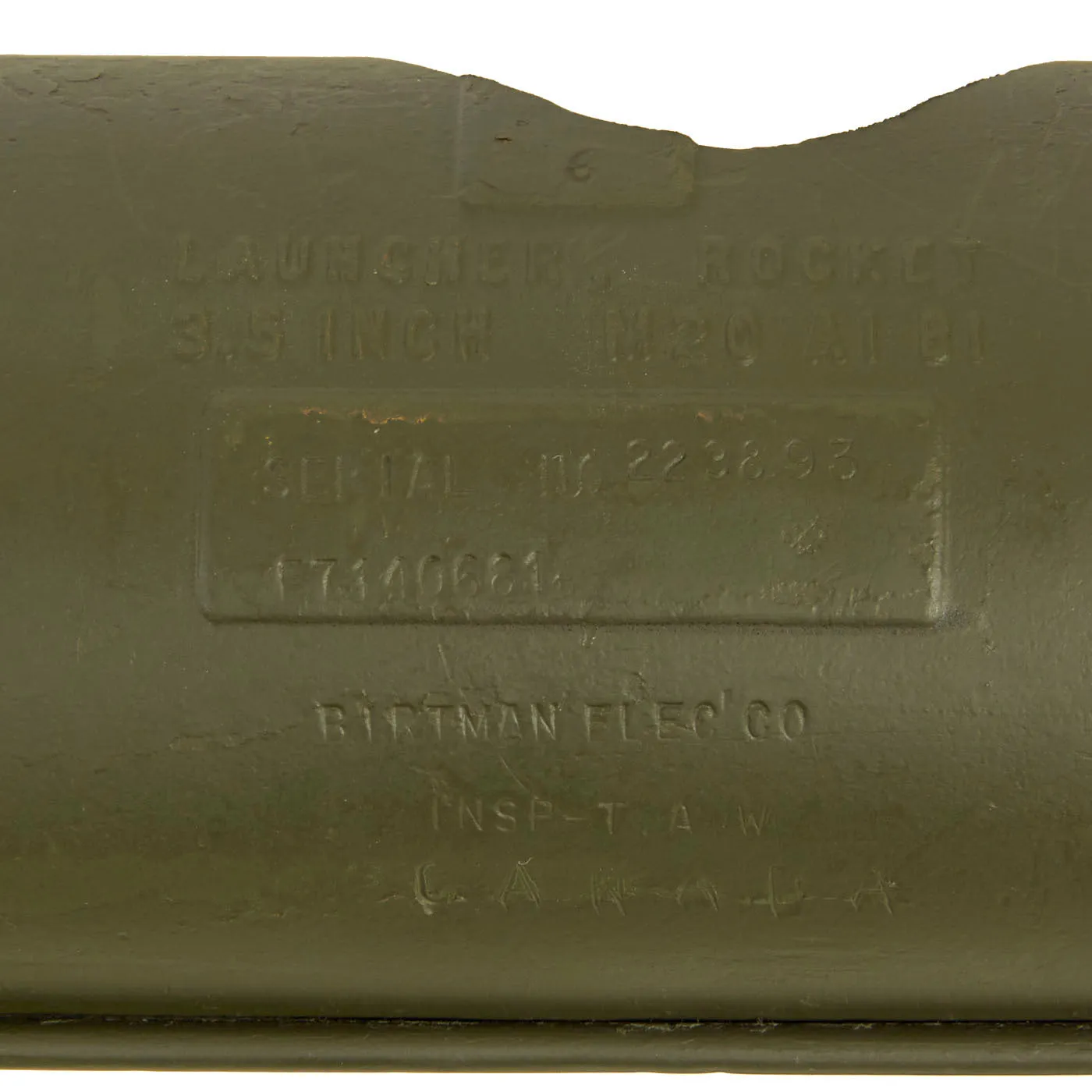 Original U.S. M20 A1B1 3.5 Inch Super Bazooka Rocket Launcher with INERT Practice Round - Canada Marked