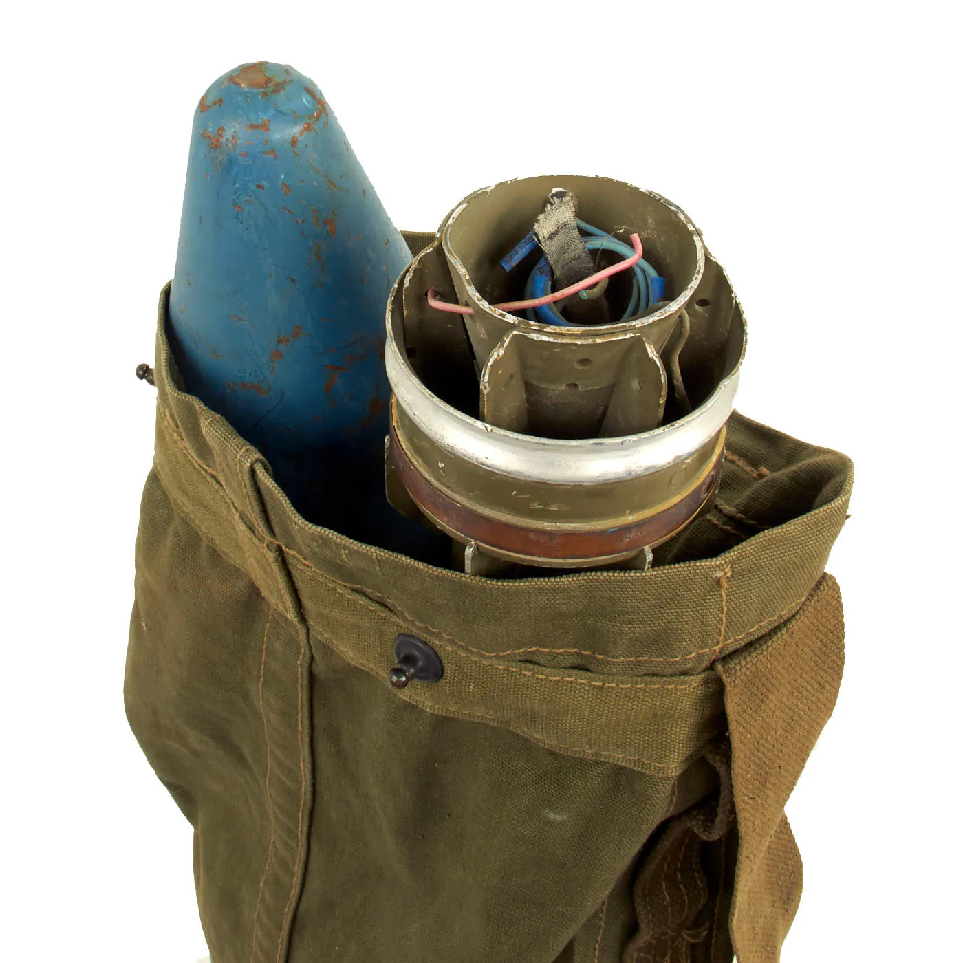 Original U.S. M20 A1B1 3.5 Inch Super Bazooka Rocket Launcher with INERT Practice Rounds and Carry Bag