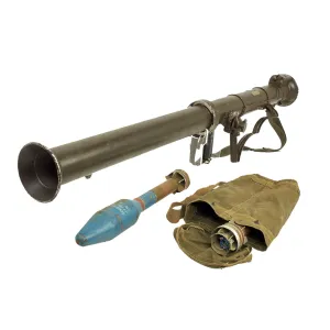 Original U.S. M20 A1B1 3.5 Inch Super Bazooka Rocket Launcher with INERT Practice Rounds and Carry Bag