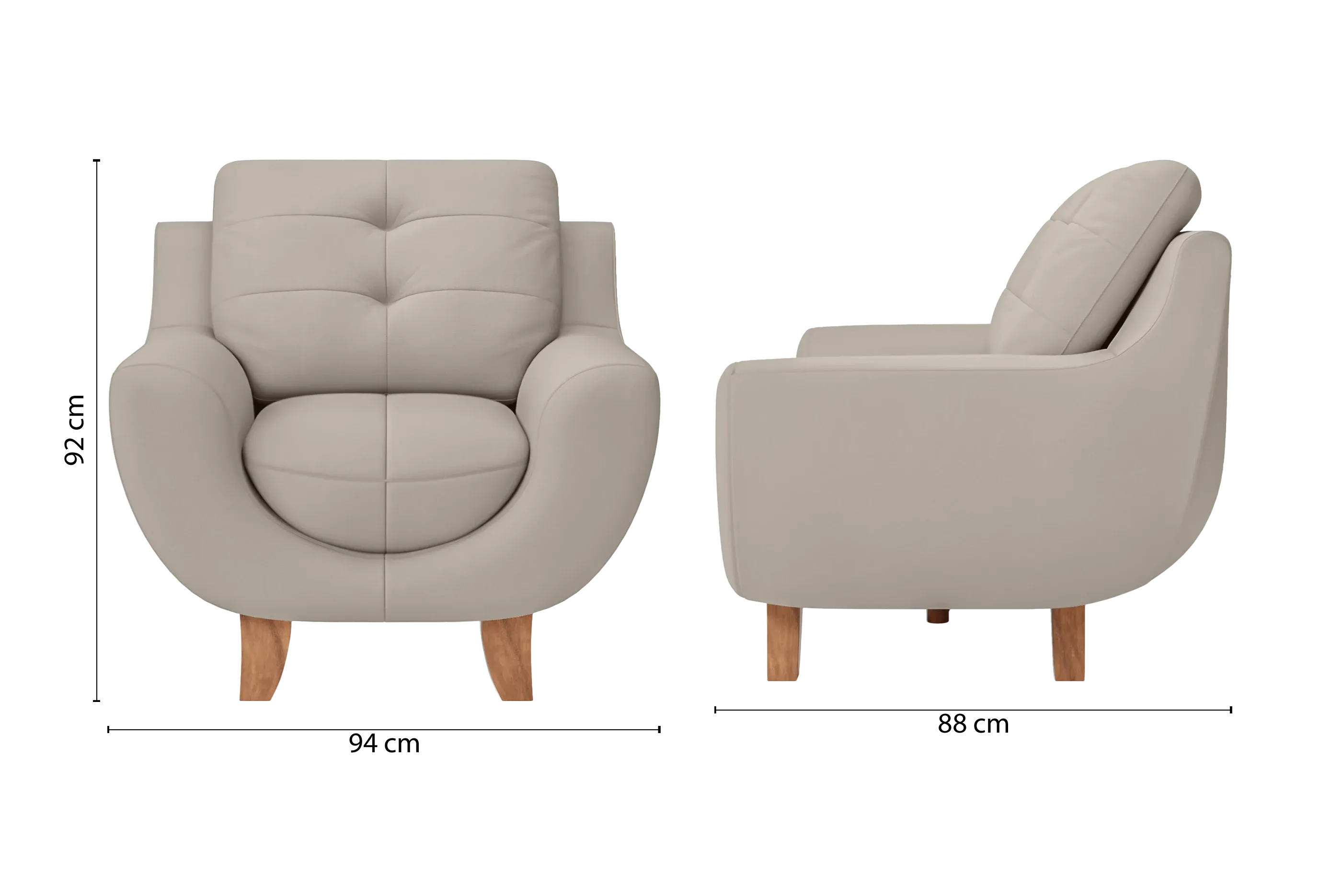 Perugia Armchair Sand Leather