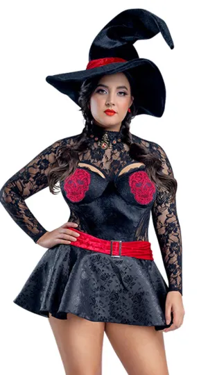 Plus Size Red Skeleton Witch Costume