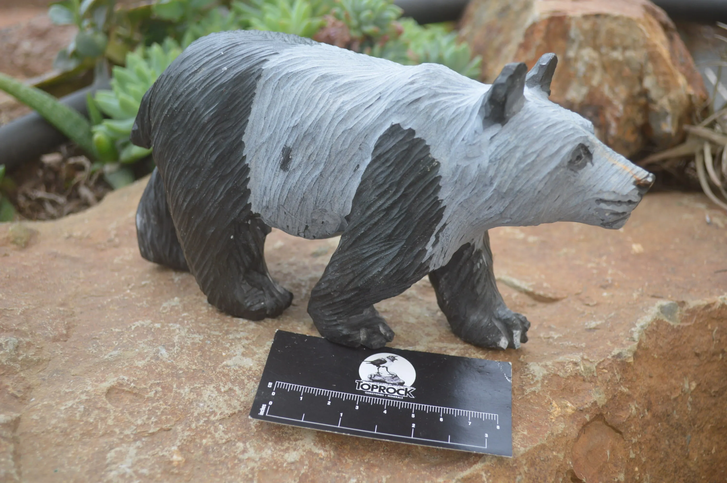 Polished Wonder Stone Panda Bear Carving x 1 From Zimbabwe