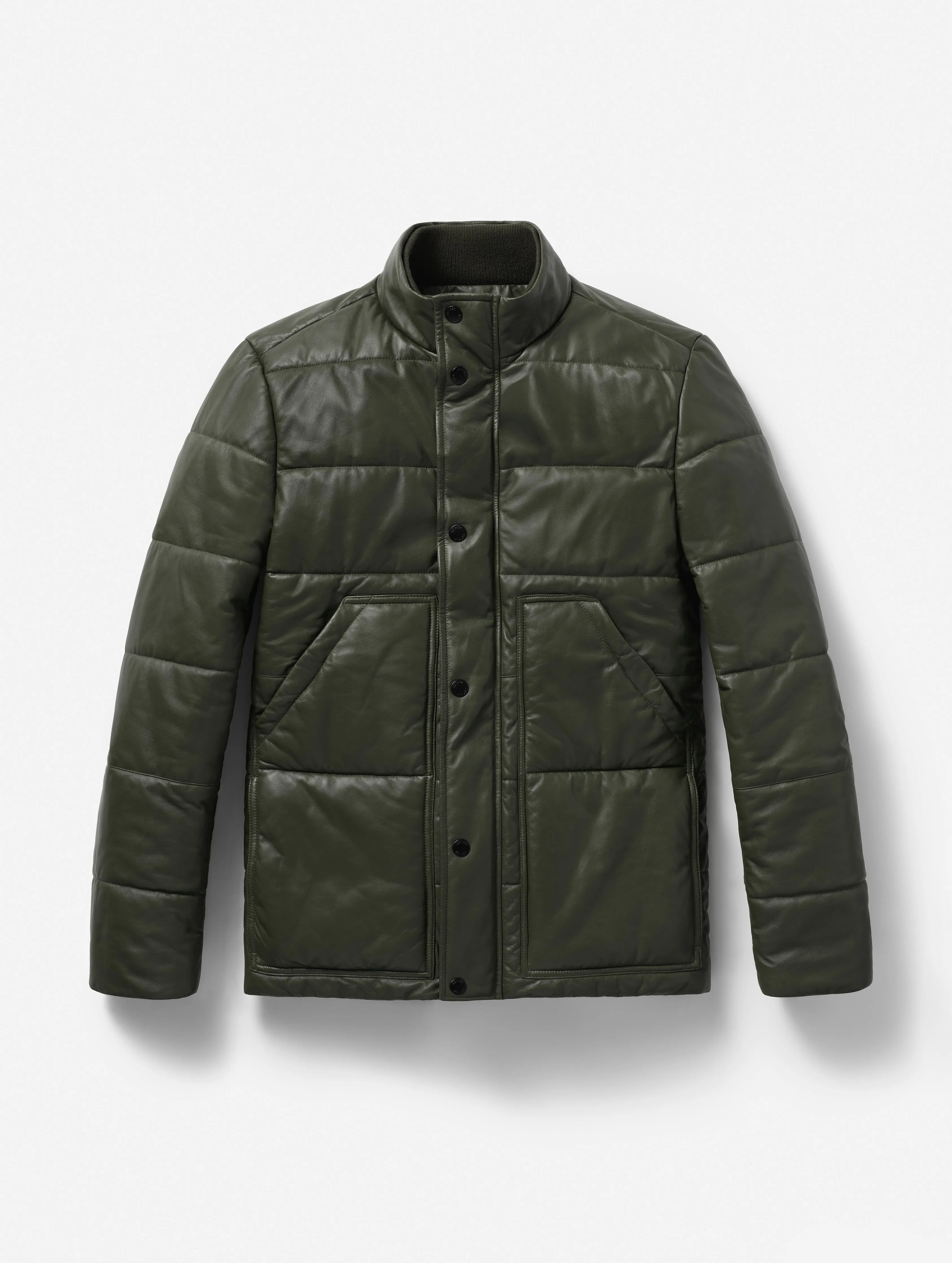 Preston Leather Jacket - Command Green