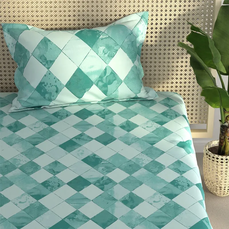 Rachel Geometric Bedsheet - Green