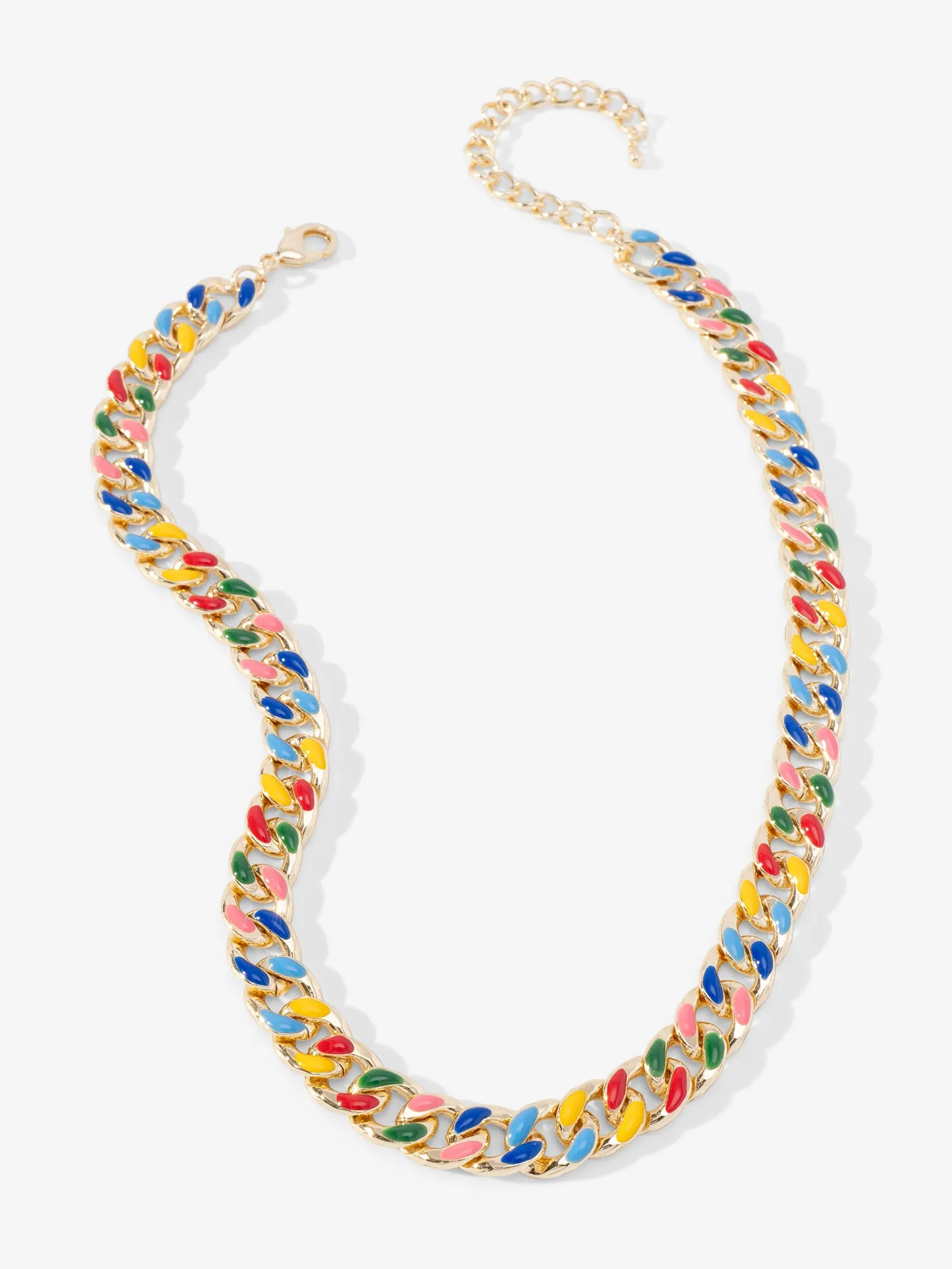 Rainbow Curb Chain Necklace