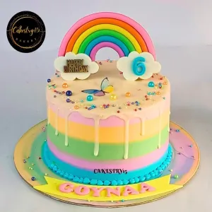 Rainbow Drip 1kg Cake