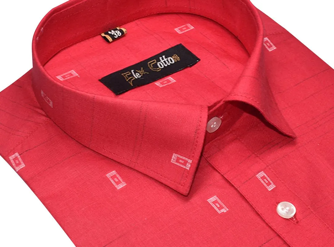 Red Color Cotton Butta Shirts For Men's