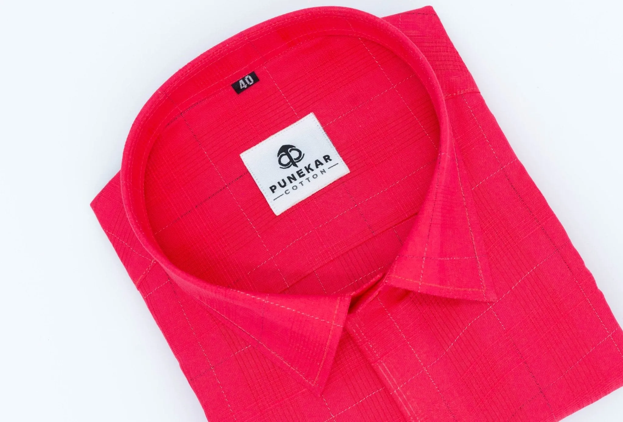 Red Color Pure Cotton Shirts For Men