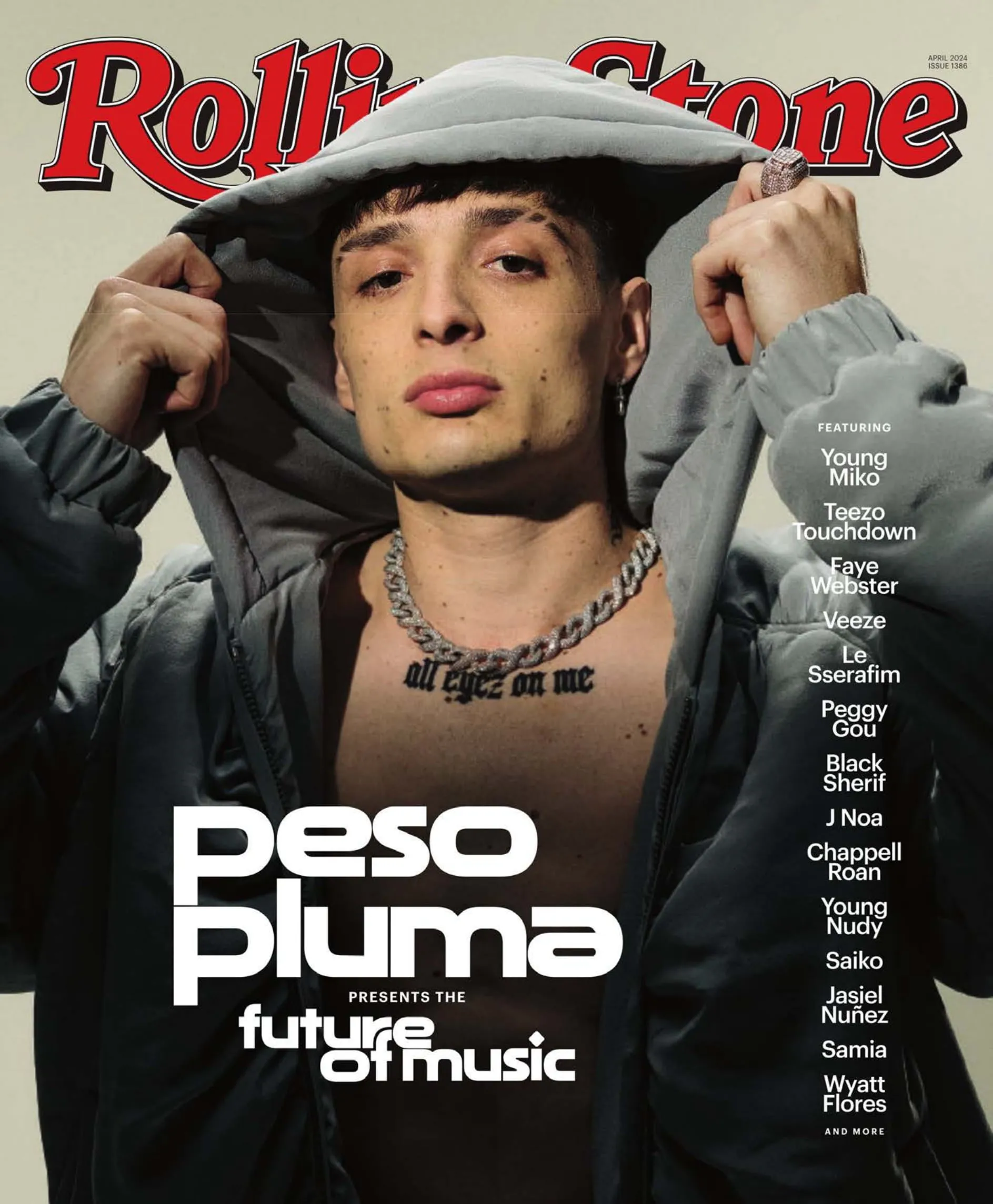 Rolling Stone - April 2024: Peso Pluma Presents The Future Of Music, Future 25, Chappel Roan, Saiko, How Illness Brought Fletcher’s Rock-Star Lifestyle To A Halt, UnCancellable Trisha Paytas & More!