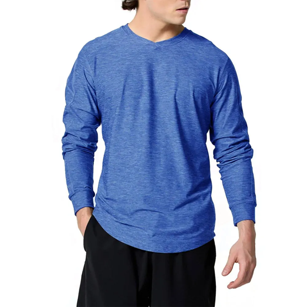 SB Sport V Neck Long Sleeve Mens Tennis Shirt