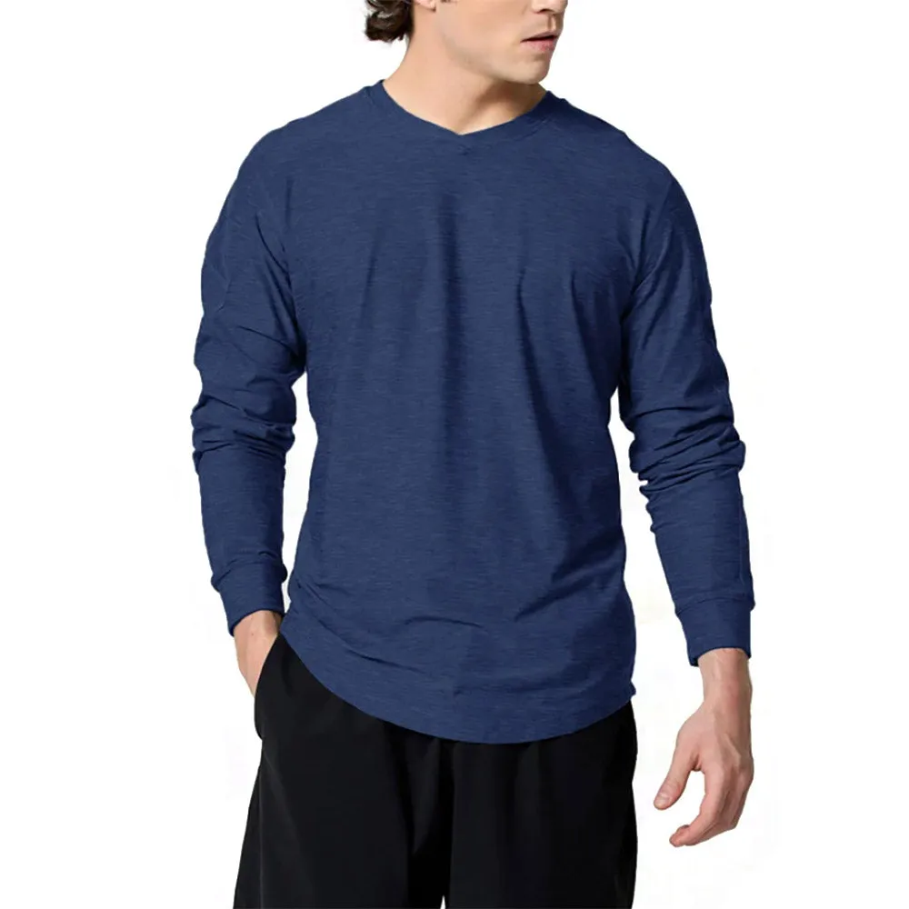 SB Sport V Neck Long Sleeve Mens Tennis Shirt