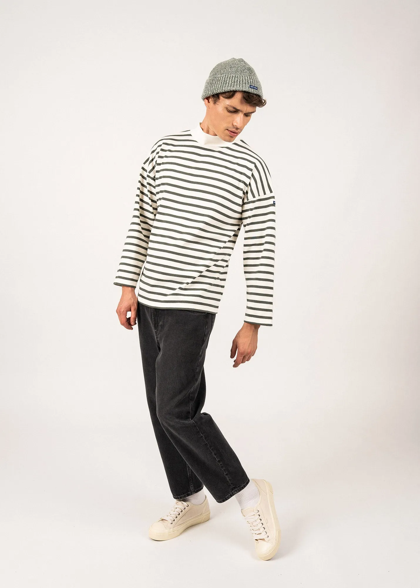 Seine oversize sailor striped shirt - SAINT JAMES 48N1W (ECUME/VEGETAL)