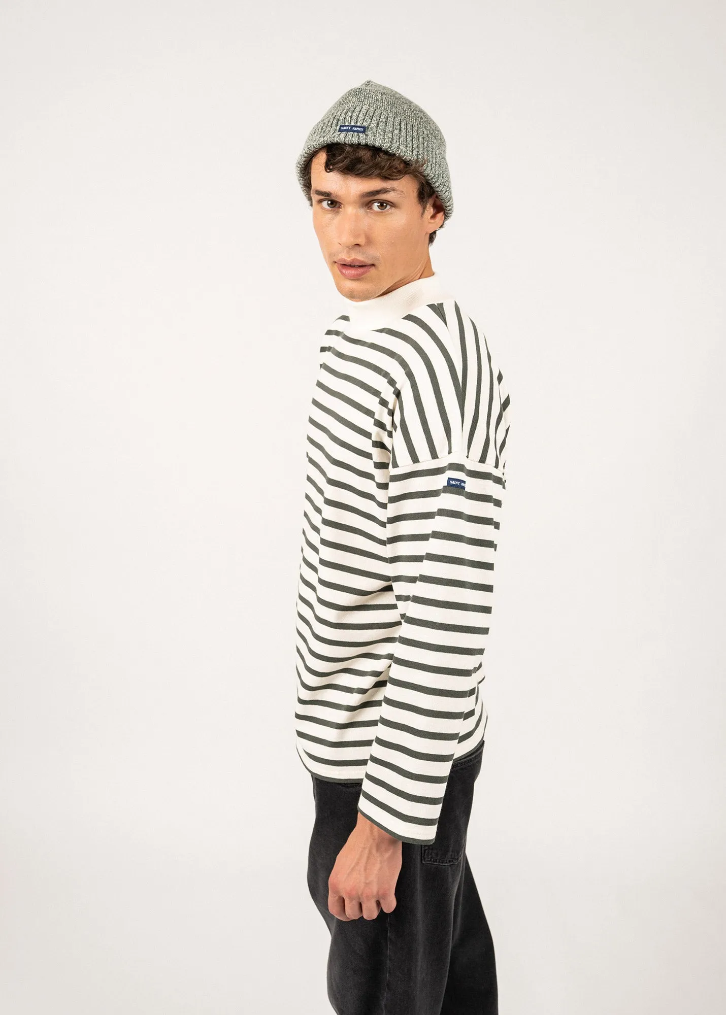 Seine oversize sailor striped shirt - SAINT JAMES 48N1W (ECUME/VEGETAL)