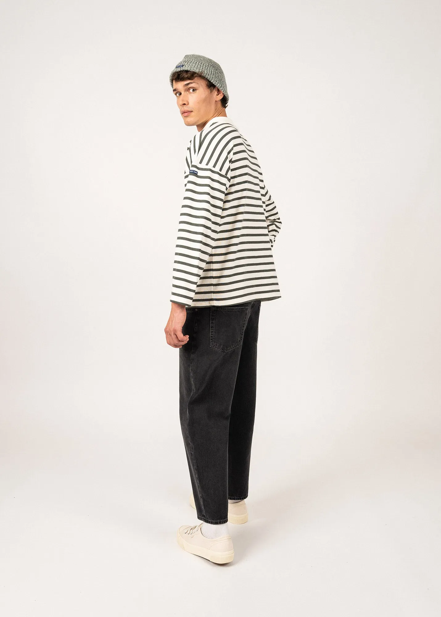 Seine oversize sailor striped shirt - SAINT JAMES 48N1W (ECUME/VEGETAL)