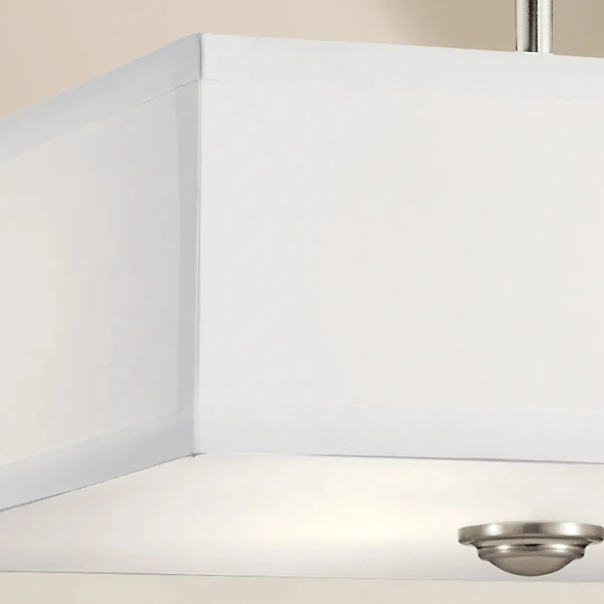 Shailene 18" 3-Light Square Semi-Flush Mount, Brushed Nickel Finish