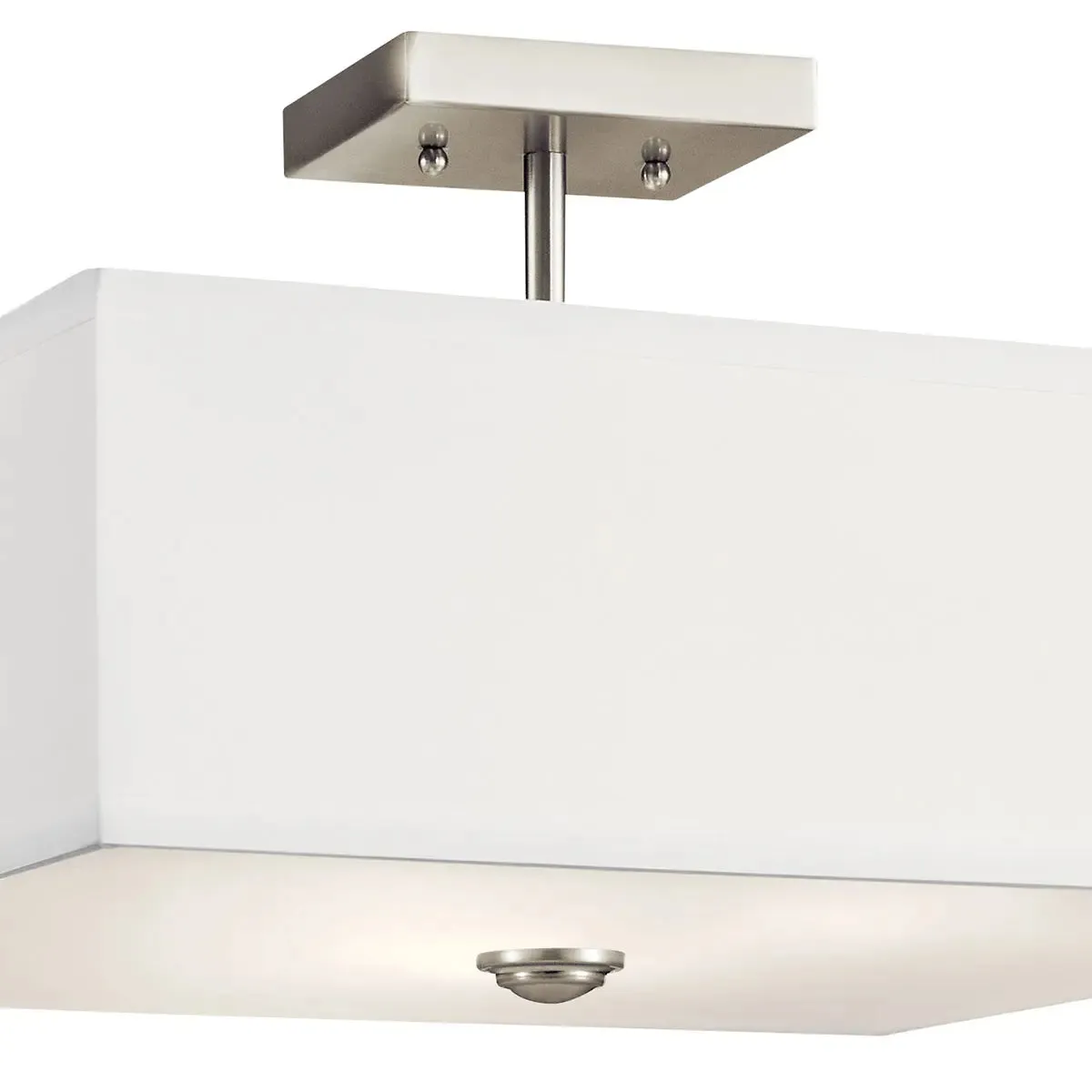 Shailene 18" 3-Light Square Semi-Flush Mount, Brushed Nickel Finish