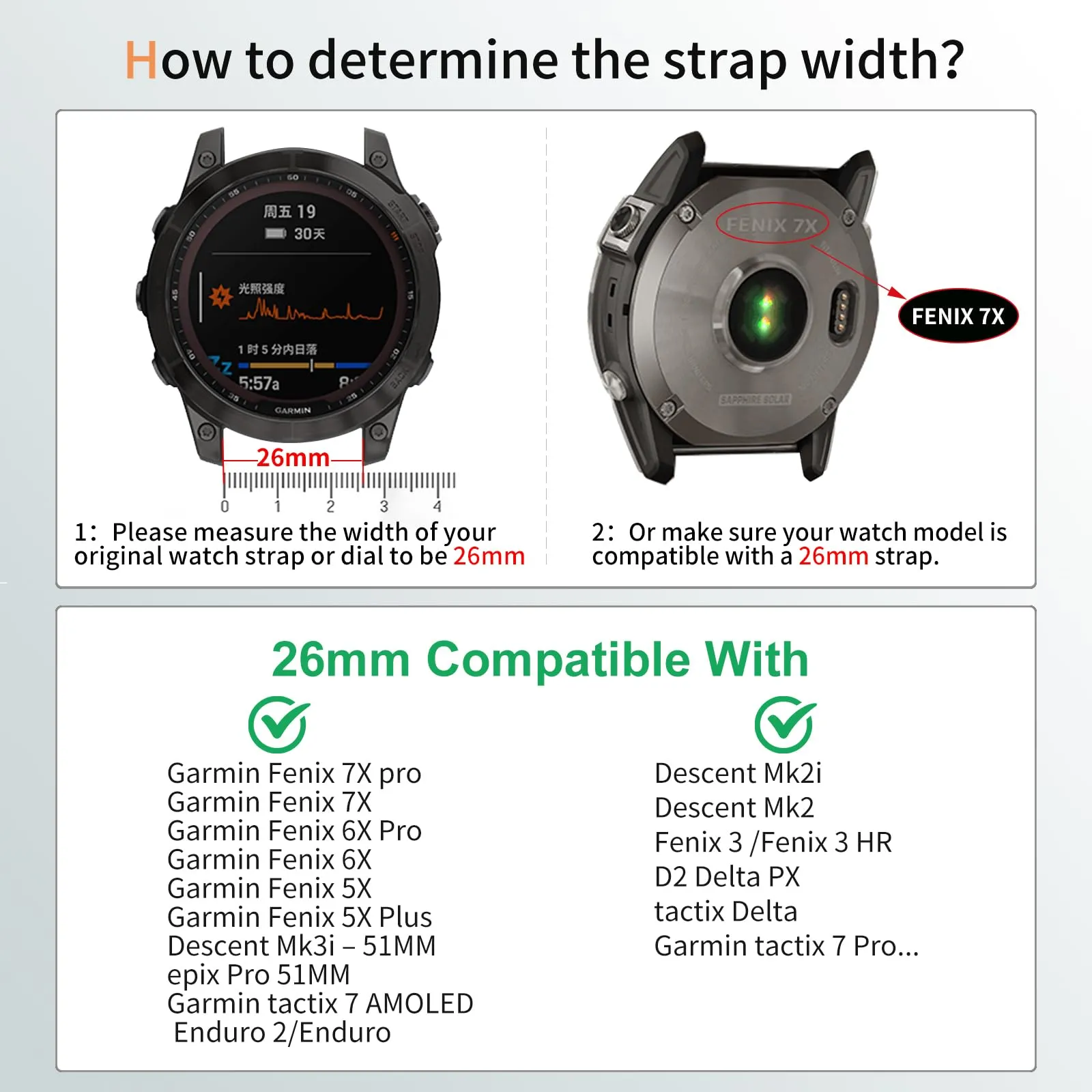 Silicone Bands For Garmin Fenix 7X | Fenix 6X | Fenix 5X | Fenix 5P | 5 Plus | Fenix 6X Pro | Fenix 3 - Orange