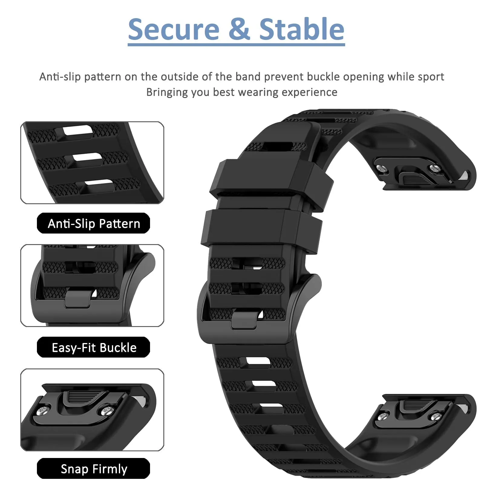 Silicone Bands For Garmin Fenix 7X | Fenix 6X | Fenix 5X | Fenix 5P | 5 Plus | Fenix 6X Pro | Fenix 3 - Orange