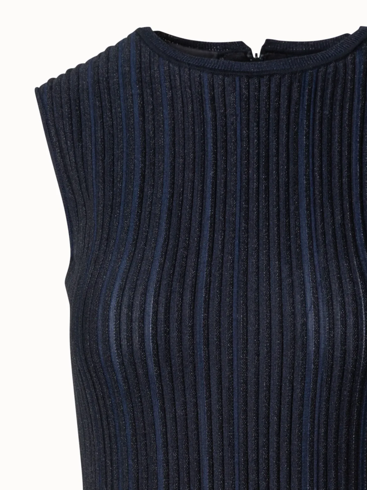 Sleeveless Knit Dress in Silk Rib Lurex