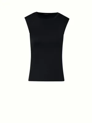 Sleeveless Knit Top in Silk Stretch